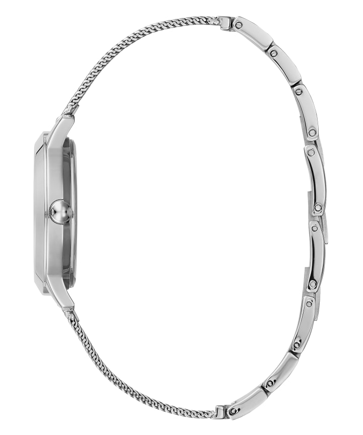 Silver Tone Case Silver Tone Stainless Steel/Mesh Watch large