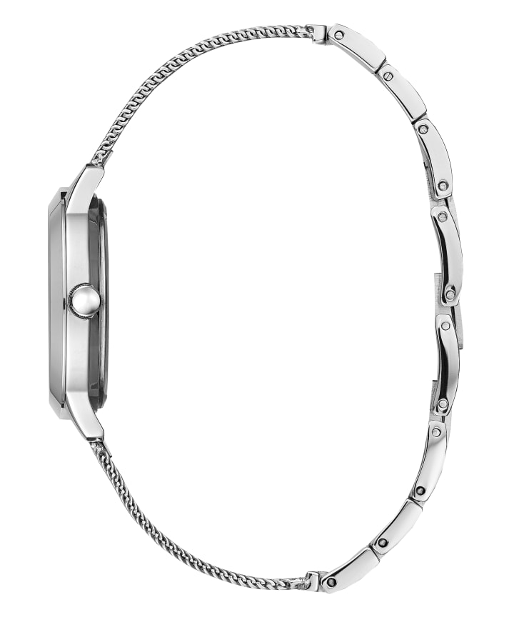Silver Tone Case Silver Tone Stainless Steel/Mesh Watch large
