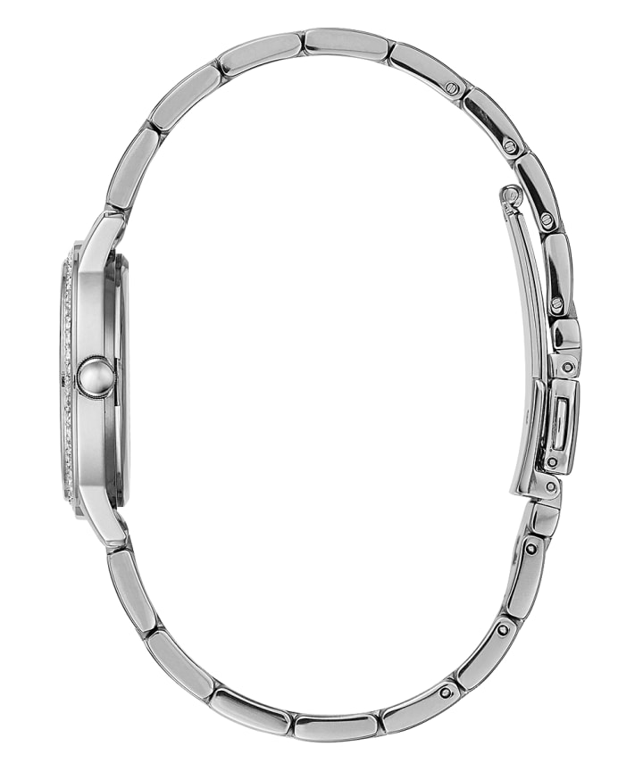 Silver Tone Case Silver Tone Stainless Steel Watch large
