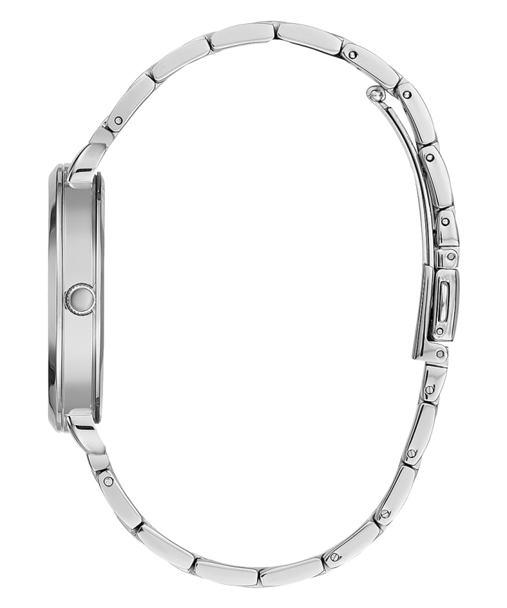 Silver Tone Case Silver Tone Stainless Steel Watch large