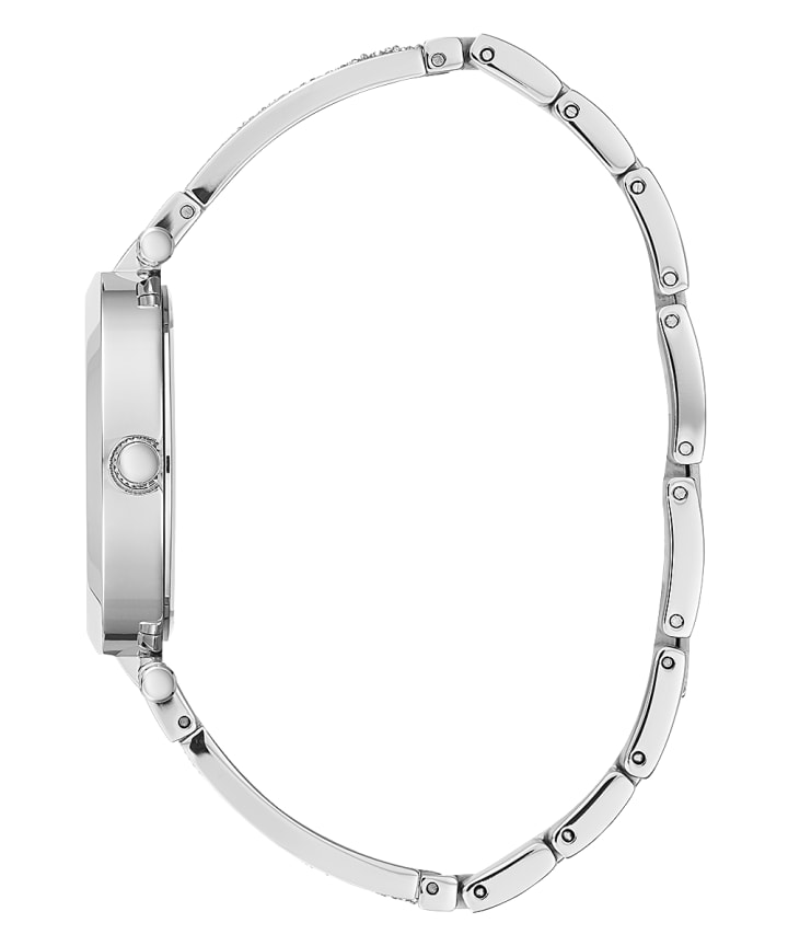 Silver Tone Case Silver Tone Stainless Steel Watch large
