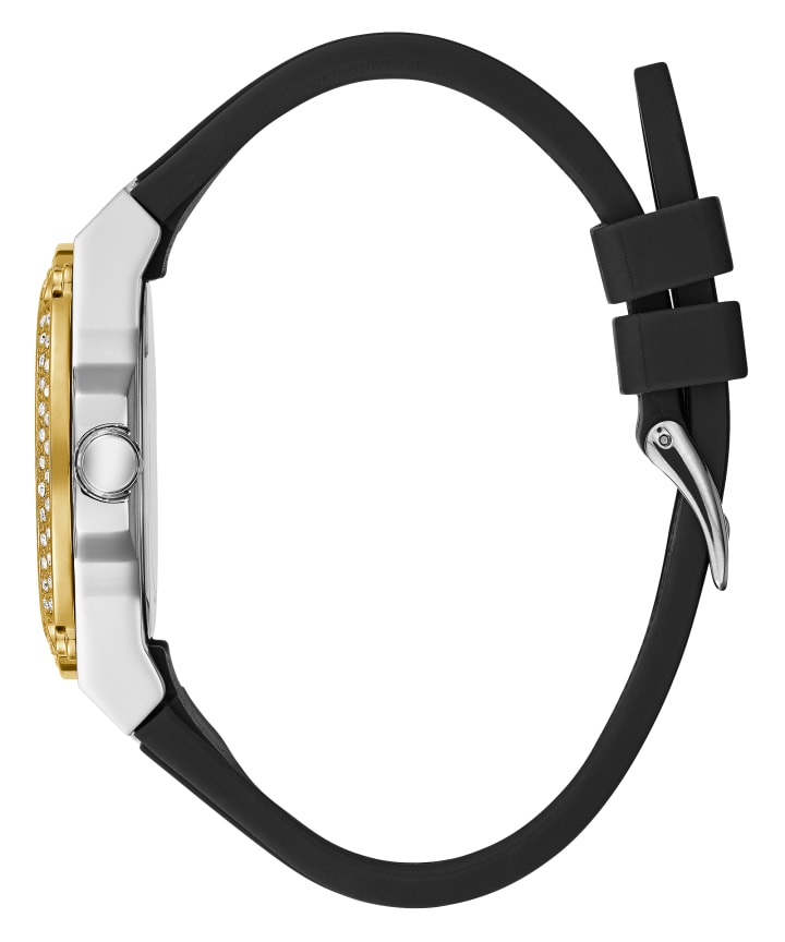 2-Tone Case Black Silicone Watch large