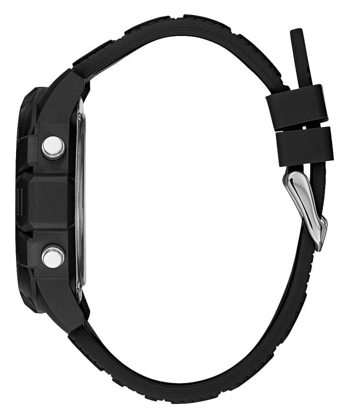Black Case Black Silicone Watch large