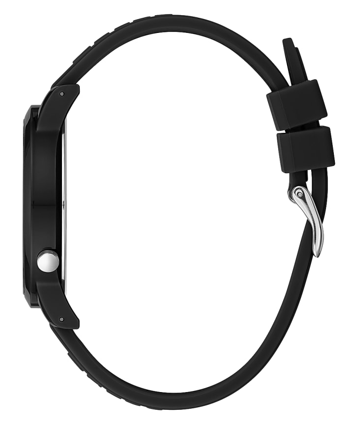 Black Case Black Silicone Watch large