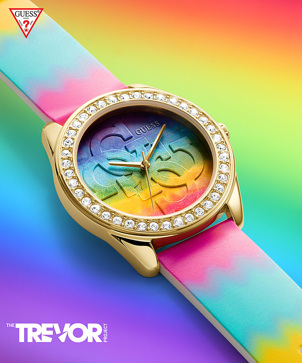 GUESS RAINBOW TIE-DYE PRIDE WATCH