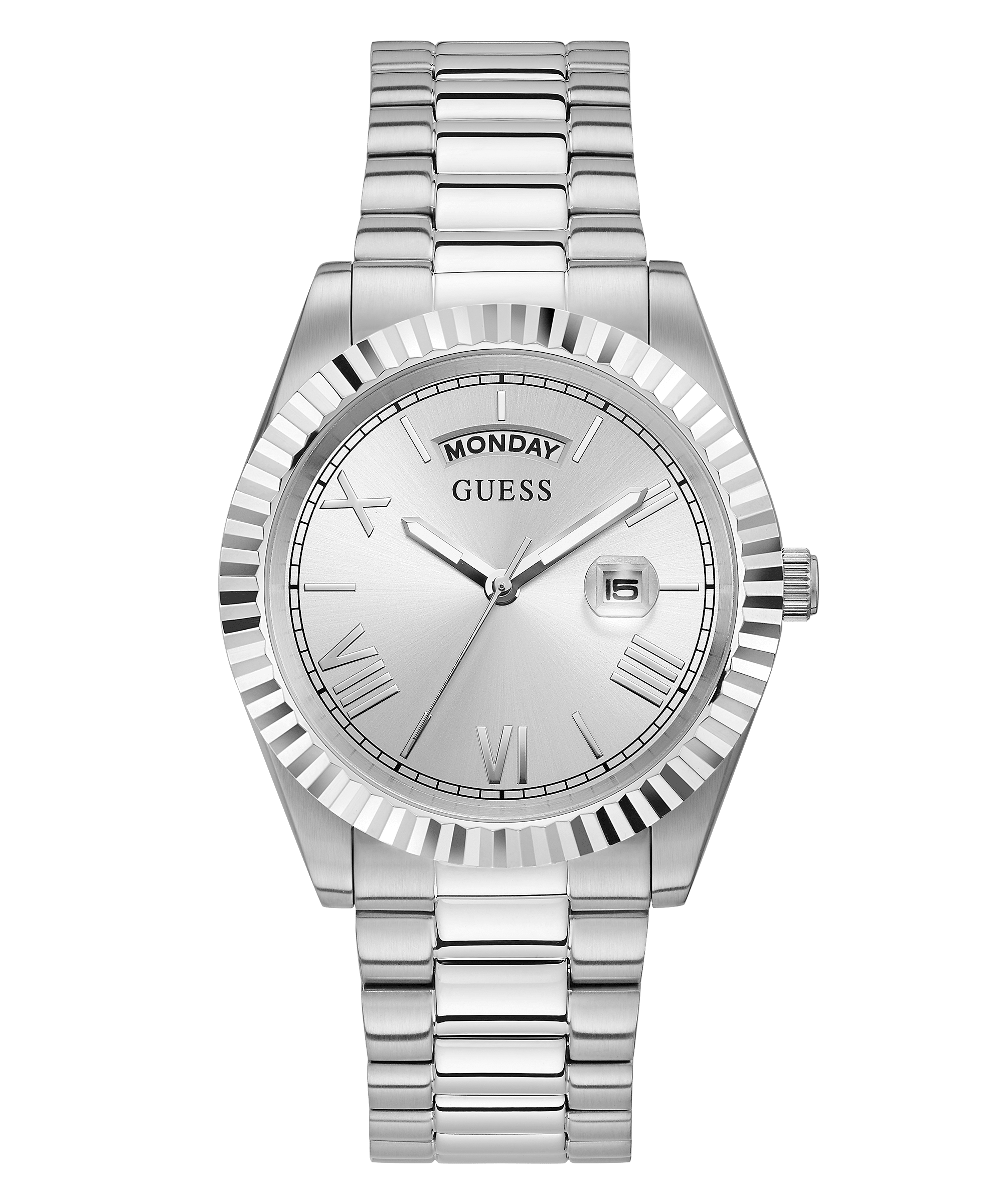 Silver Tone Case Silver Tone Stainless Steel Watch