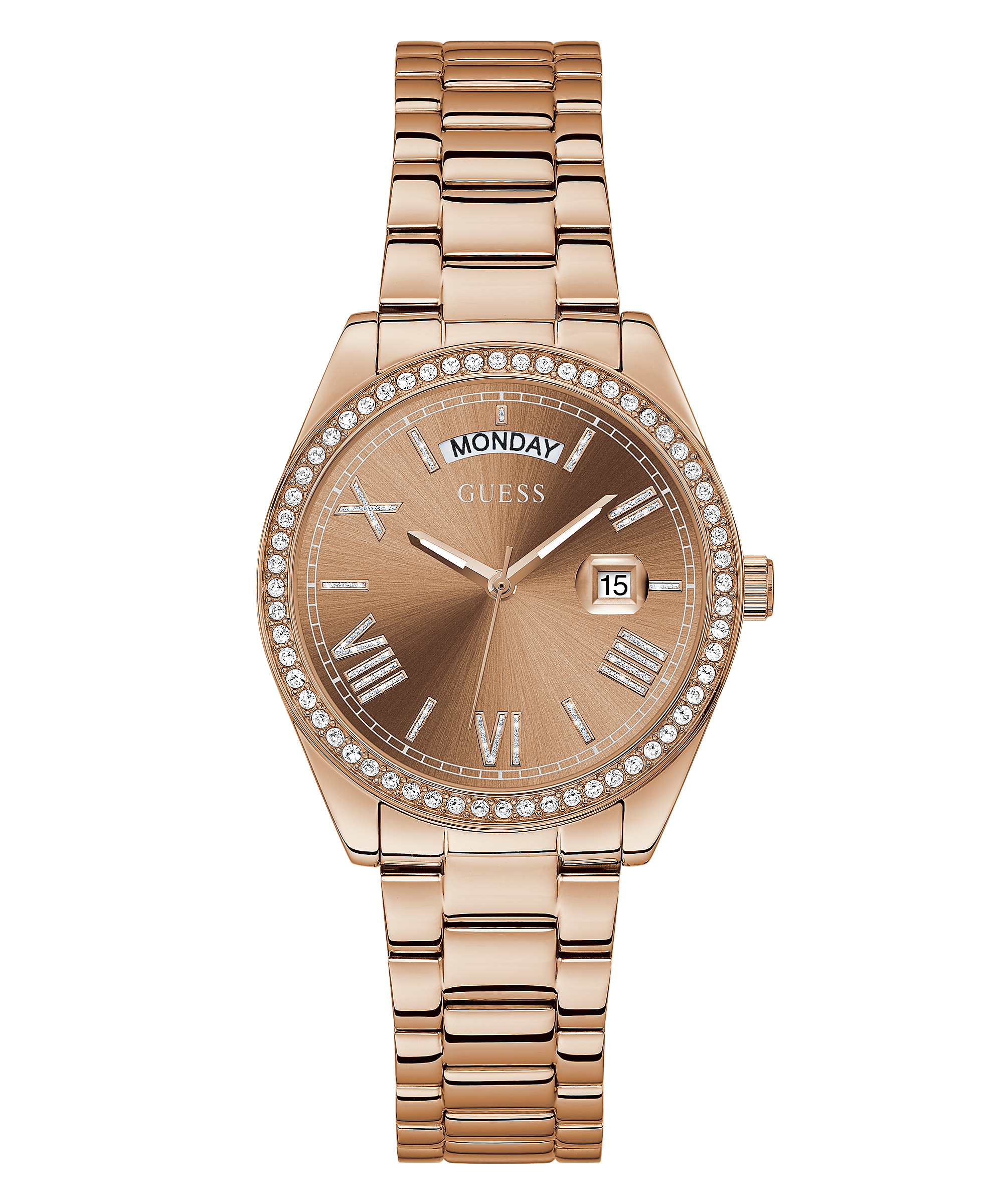 Rose Gold Case Gold Tone Steel Watch - GUESS Watches