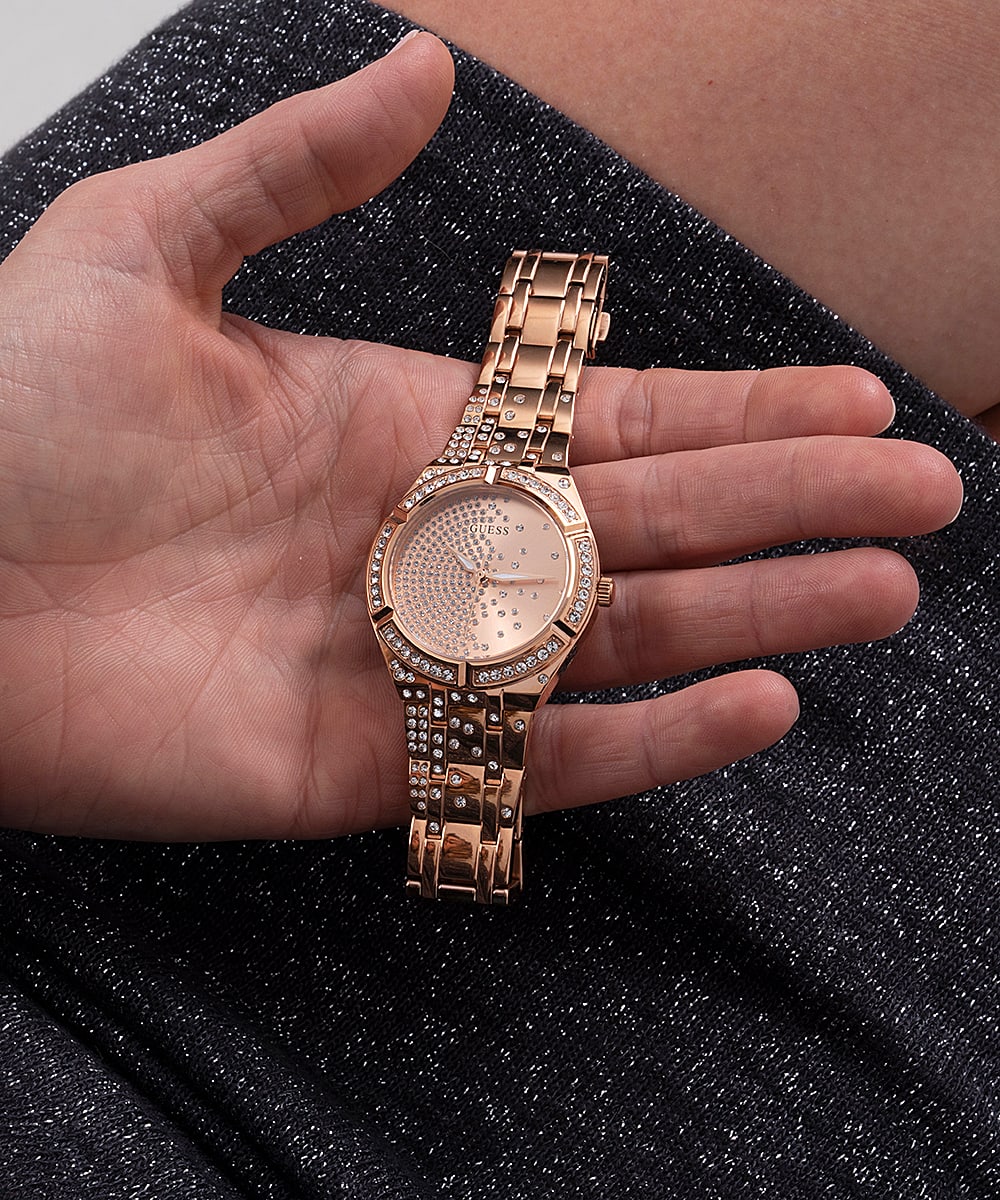 Rose Gold Case Gold Tone Steel Watch - GUESS Watches