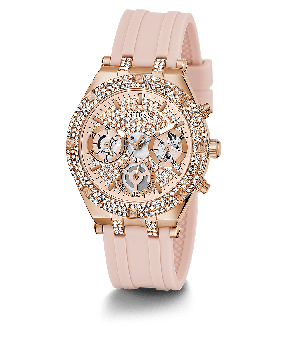 Rose Tone Pink Silicone Watch - GUESS