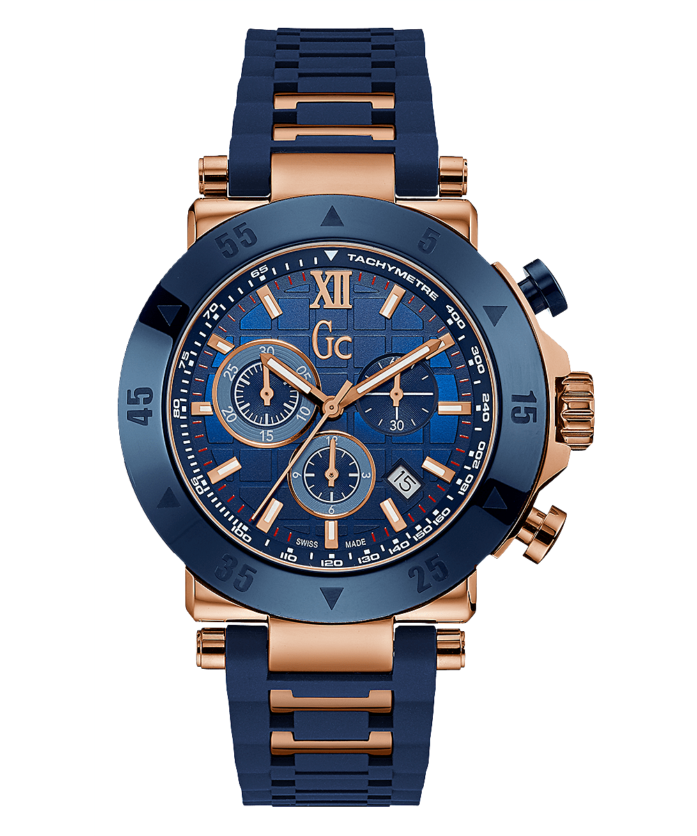 Gc Structura Rose Gold Case Blue Leather Mens Watch Gc Watches ...